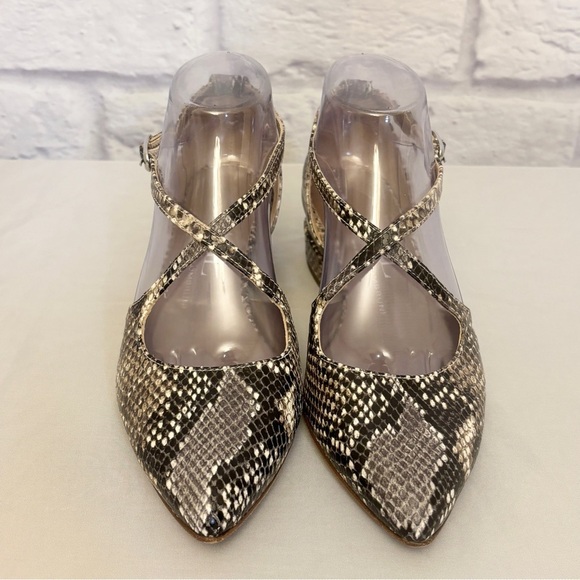 AGL 38 (8) d’Orsay Pump Women’s Snakeskin Print Pointed Toe Strappy Shoes - Picture 5 of 13